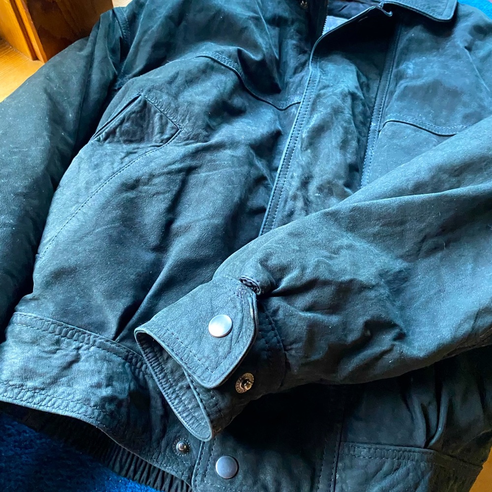 Black Leather bomber jacket, vintage